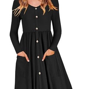OUGES Women's Skater Dress with Pockets